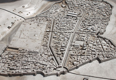 De maquette van Byzantijns Jeruzalem De maquette van Byzantijns Jeruzalem