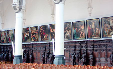 De reeks van 15 schilderijen die de mysteries van de Rozenkrans in de Antwerpse Sint-Pauluskerk. De reeks van 15 schilderijen die de mysteries van de Rozenkrans in de Antwerpse Sint-Pauluskerk.