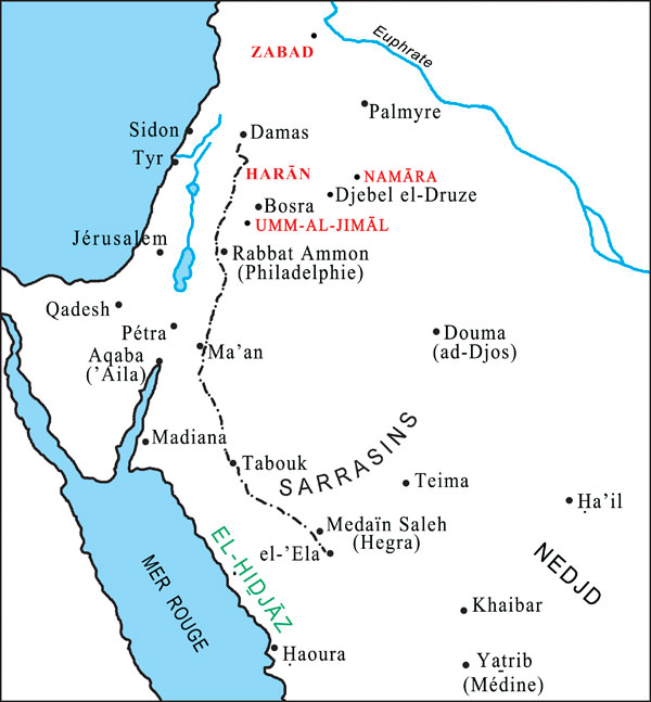 At Hegra, one reaches the southern limit of the Roman province of Arabia, to which Trajan attached the ancient Nabataean kingdom in 106 A. D. Do not look for Mecca... it did not yet exist ! Numerous clues suggest that the author « gathered into bands (jahada) » his « faithful » at Hegra, in order to lead them into the Holy Land, like a new Moses.