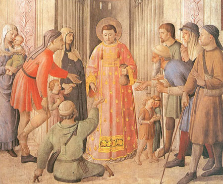 St. Lawrence receiving the Treasures of the Church