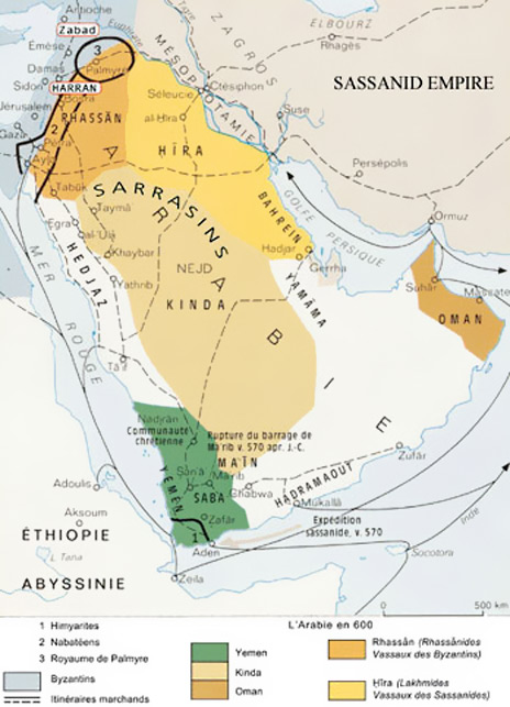 Map arabia 600 AD