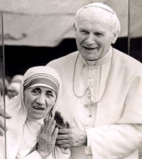 John Paul II and Mother Teresa