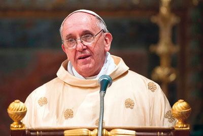 “ My wish is that all of us, after these days of grace, will have the courage, yes, the courage, to walk in the presence of the Lord, with the Lord’s Cross ; to build the Church on the Lord’s Blood that was poured out on the Cross ; and to profess the only glory : Christ crucified. In this way, the Church will go for-ward. ” (speech delivered to the Cardinals in the Sistine Chapel, on March 14, 2013)