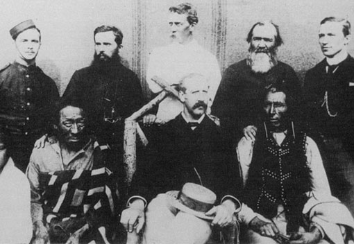 Fathers Cochin and André with Chiefs Big Bear and Poundmaker