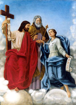 The Most Blessed Virgin at the threshold<br /><br />
 of the Most Holy Trinity
