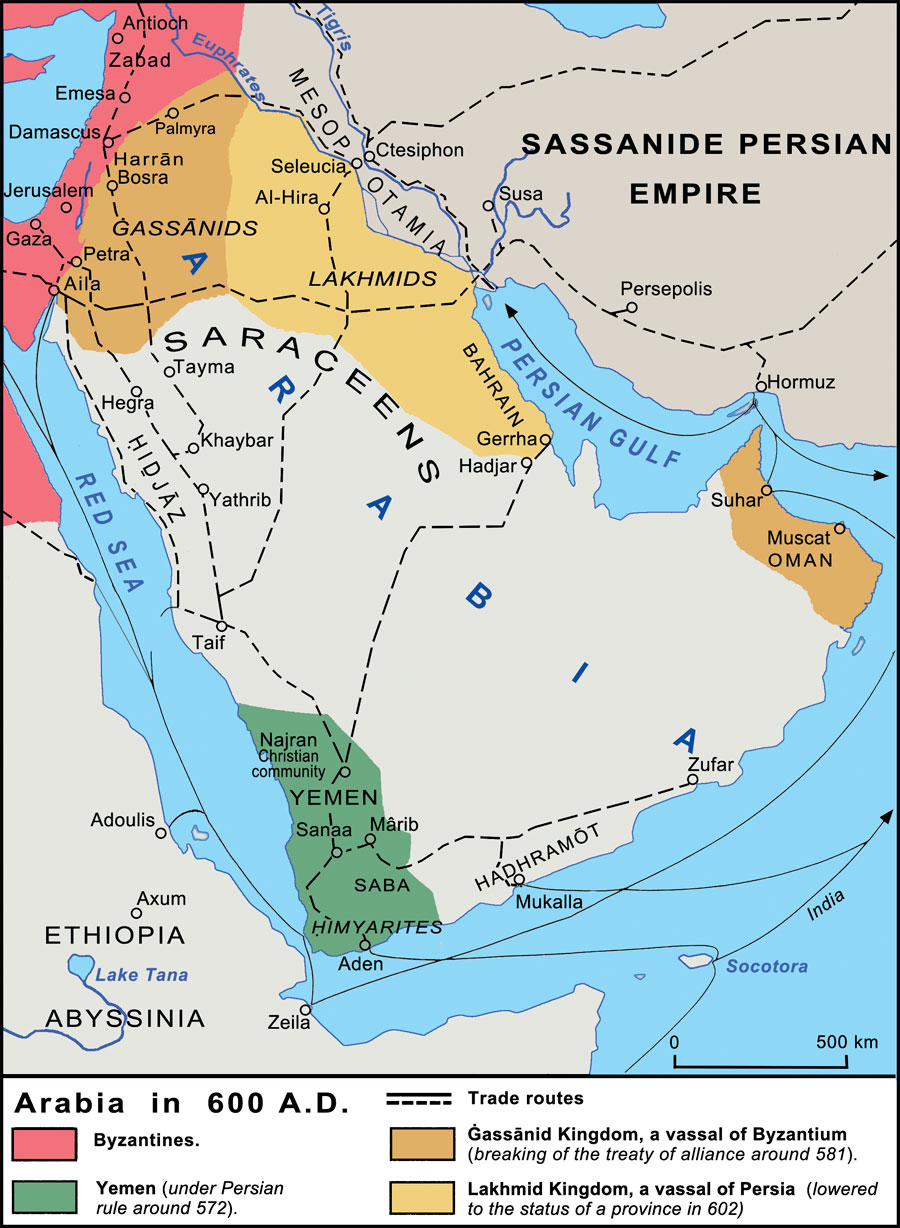 Arabia in 600 A.D. Arabia in 600 A.D.
