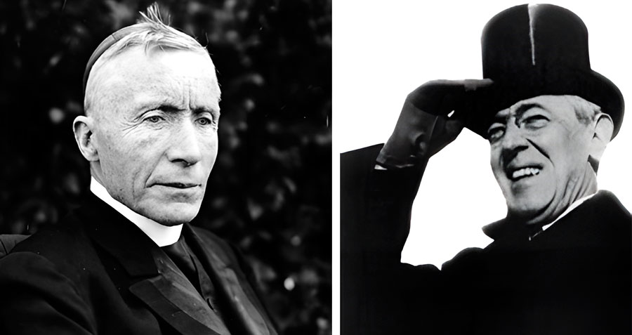 Cardinal Gibbons in 1920 and president Wilson in 1919